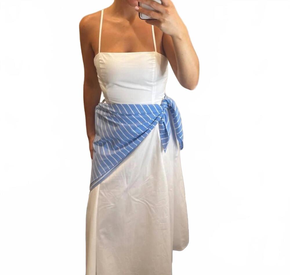 NEW LALAVON magnolia midi dress in white